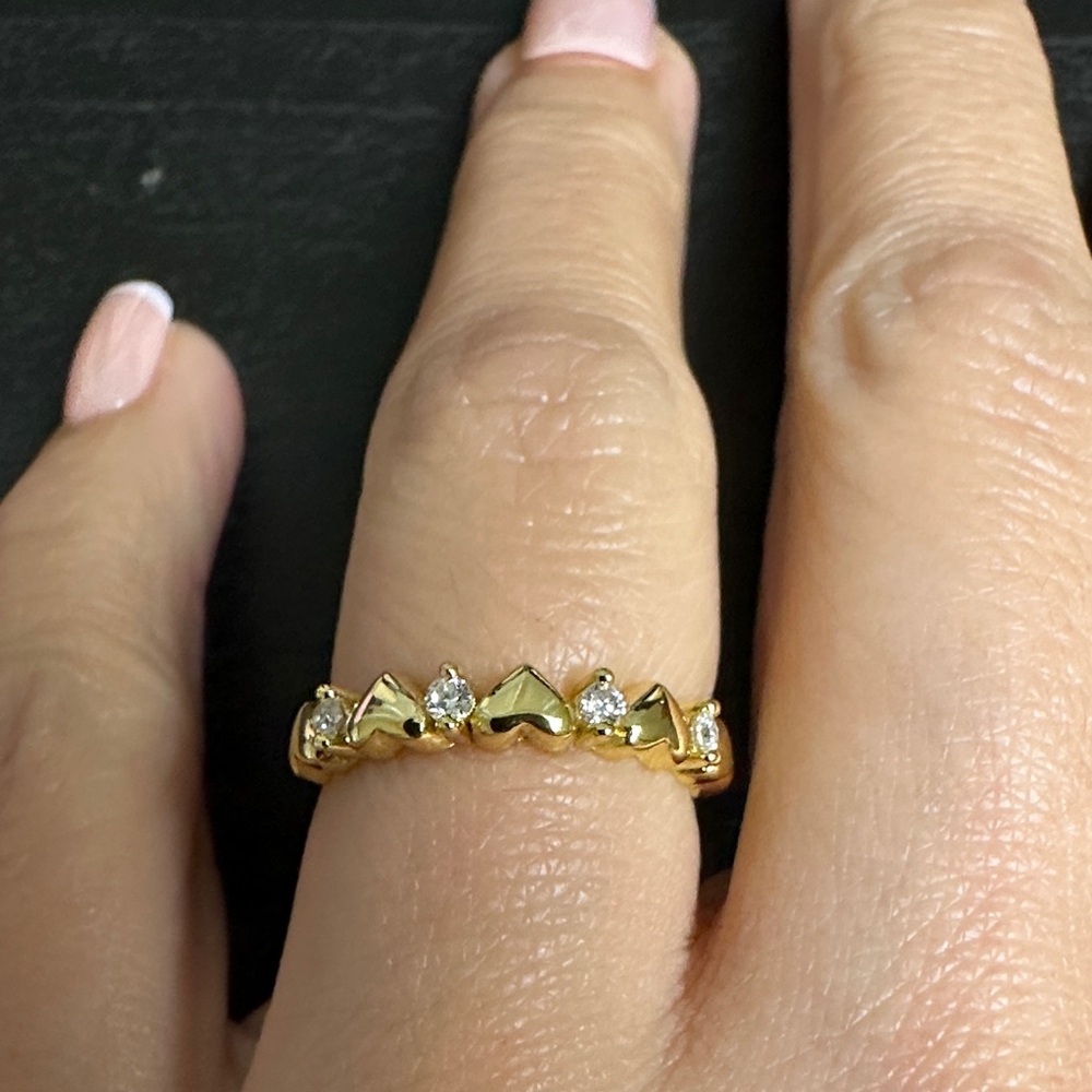 18k gold plated moissanite heart ring